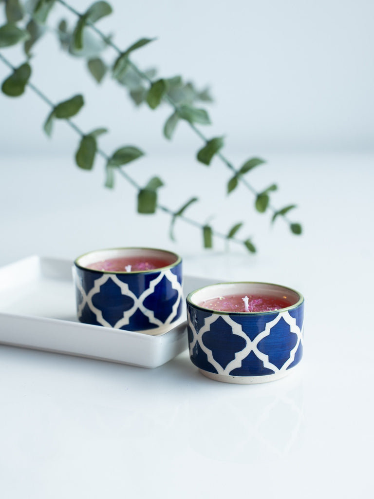 Elements of Piharwa Rose ceramic cup candle