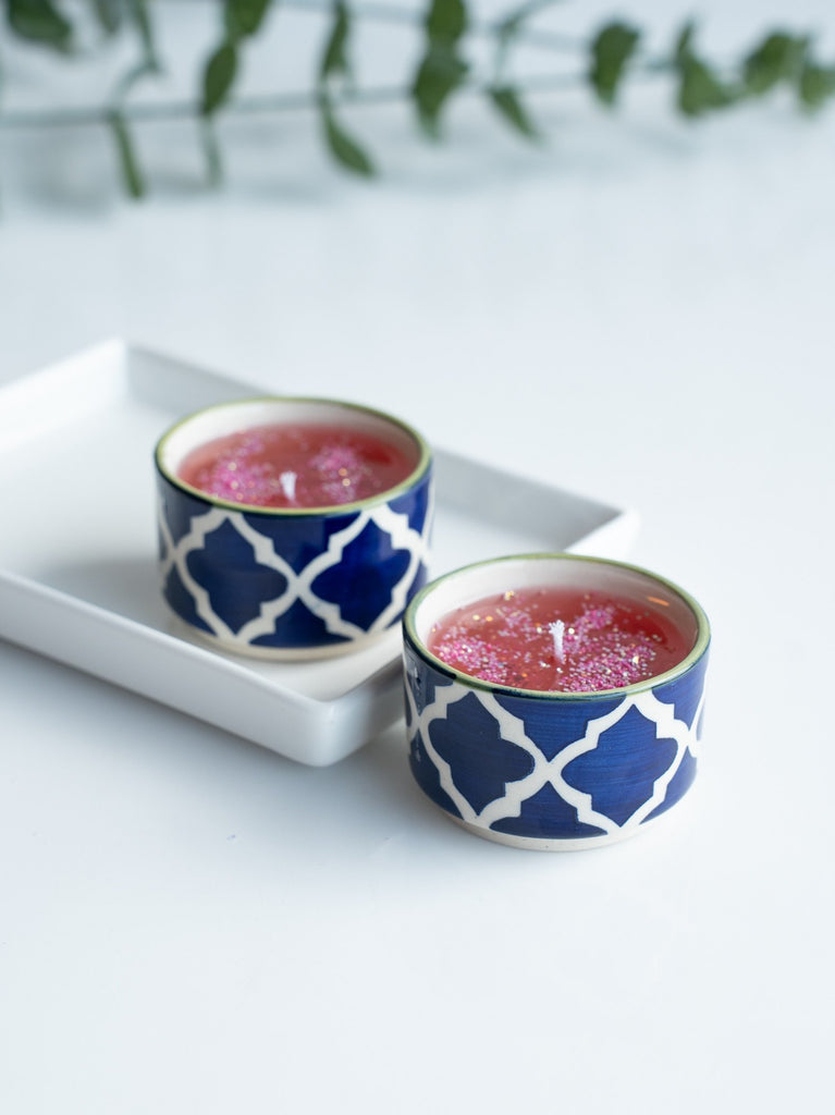 Elements of Piharwa Rose ceramic cup candle