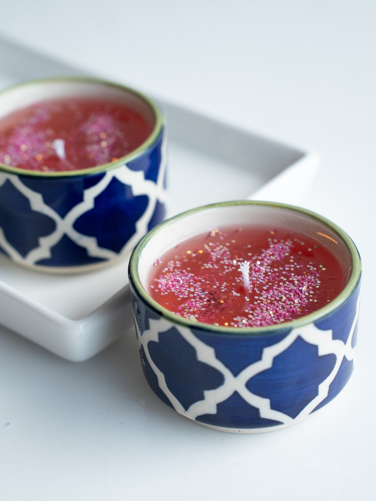 Elements of Piharwa Rose ceramic cup candle