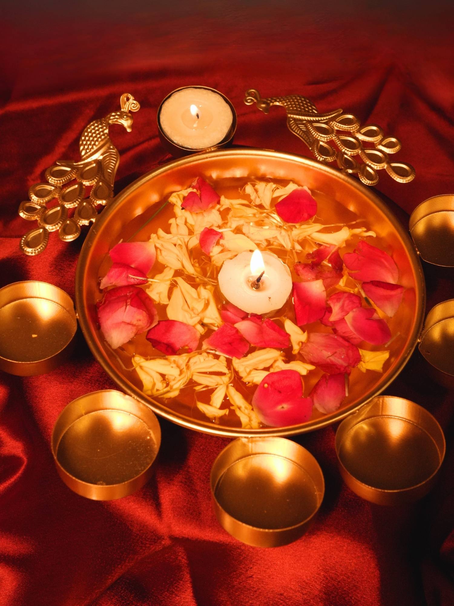 A perfect urli for tealight holder and and traditional way to add warmth and charm to your decor in festives