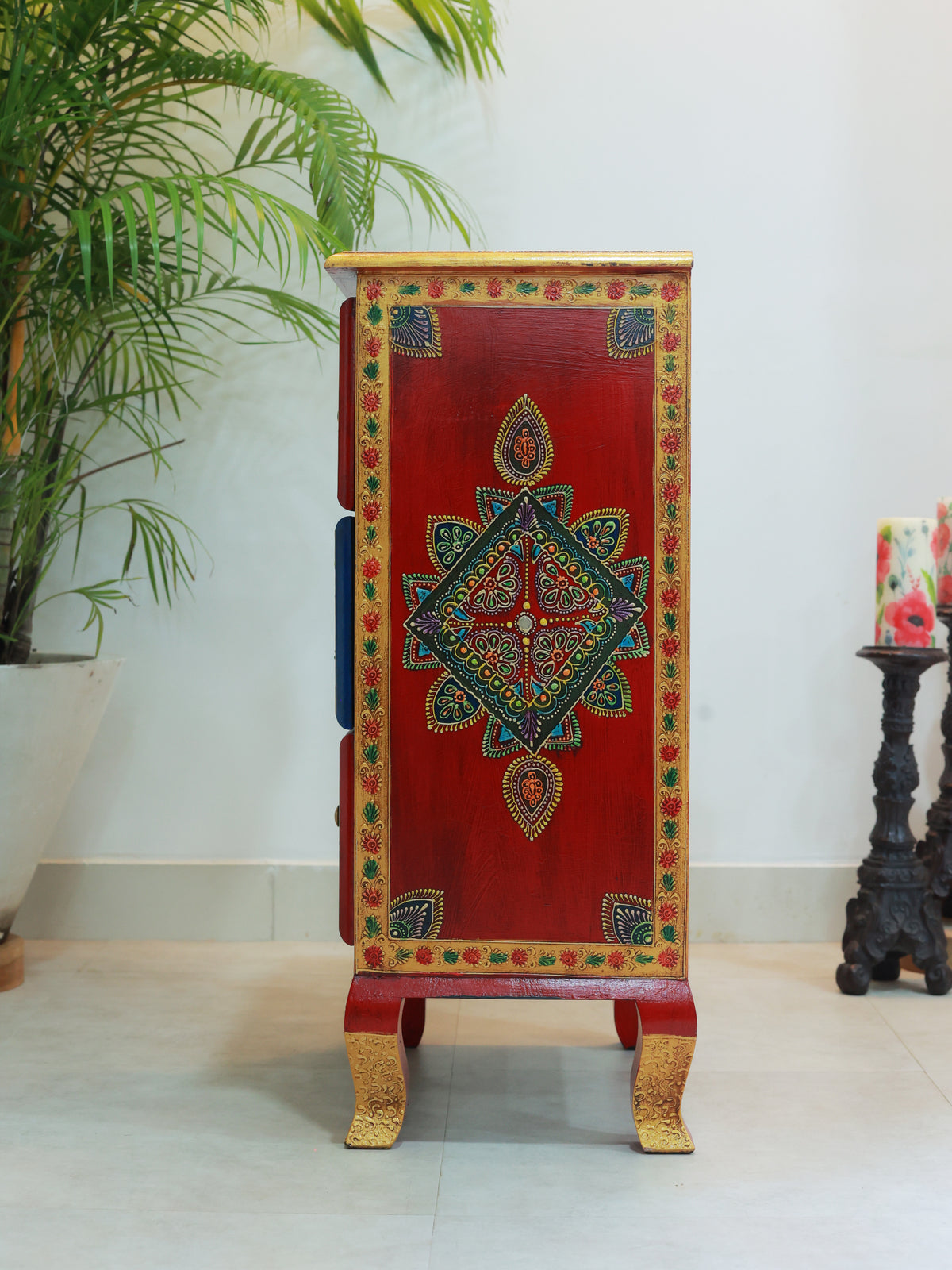 Piharwa Chitrakala Hand-Painted Chest of Drawers