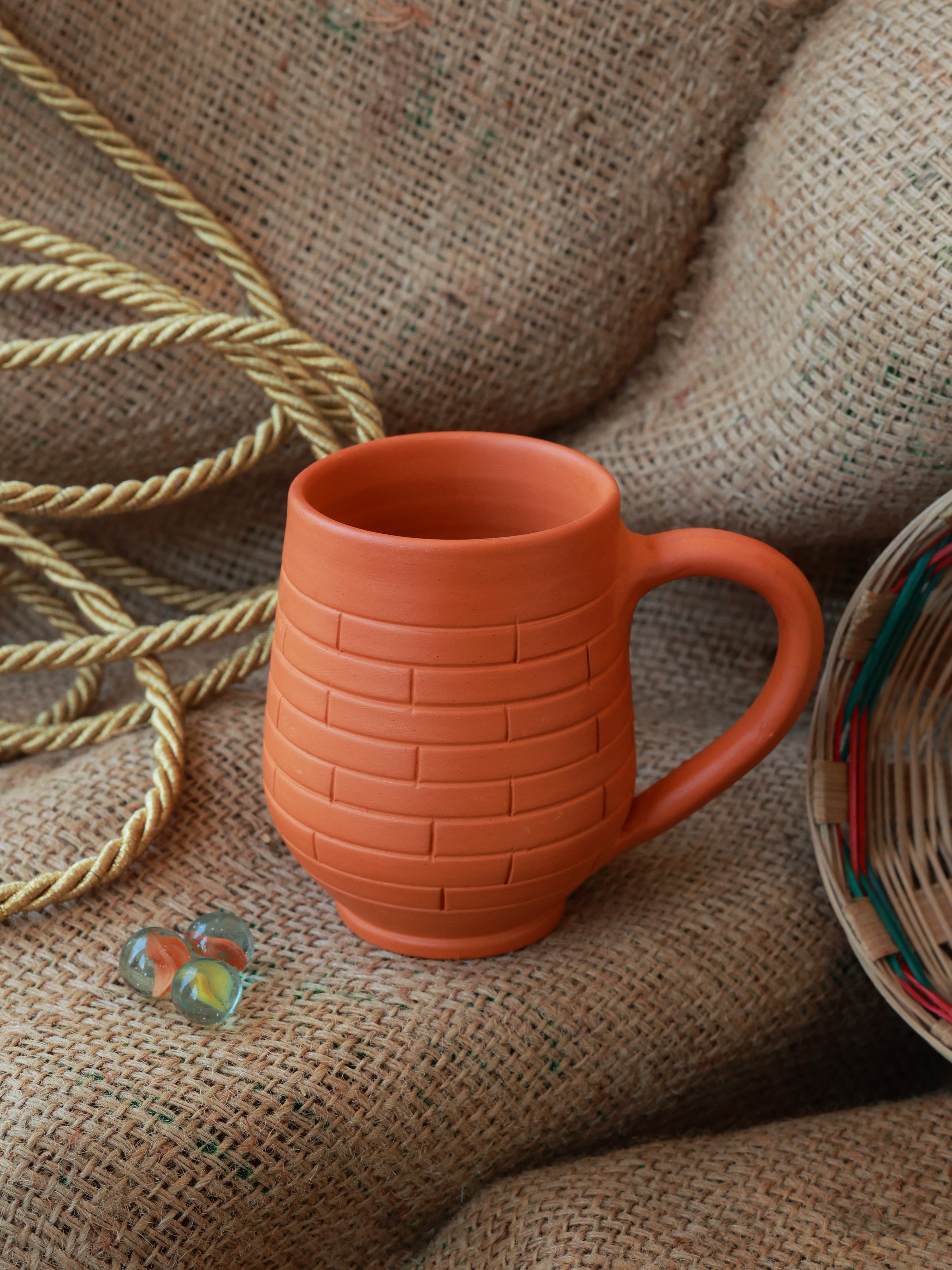Piharwa India Rustic Terracotta Mugs